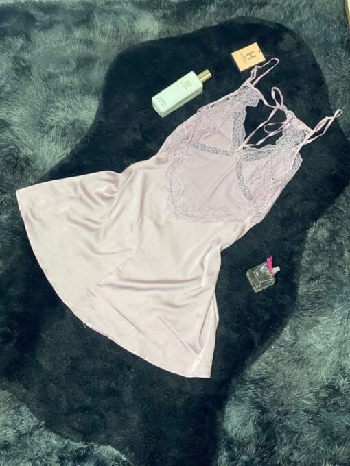 Nuisette en satin "Mauve" – Image 2