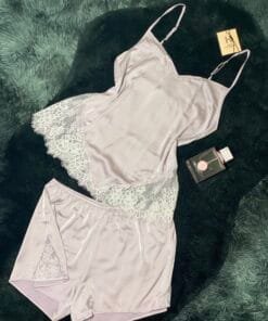 Bustier short en satin "Mauve"