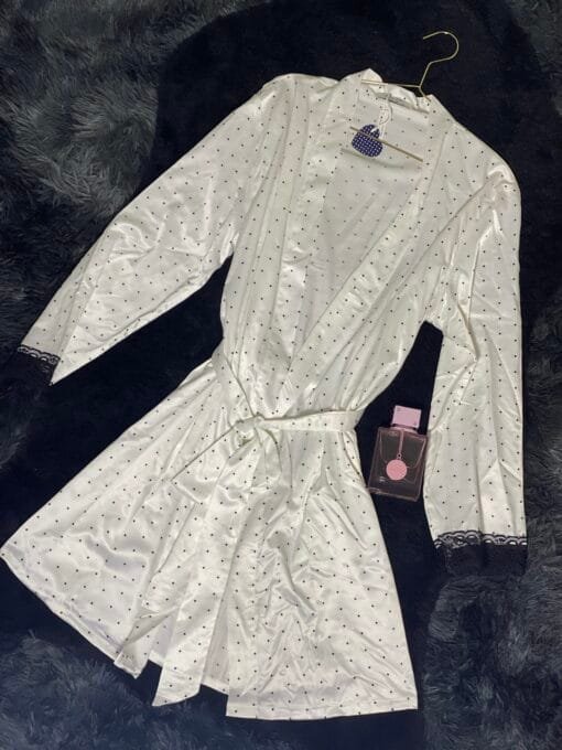 Peignoir Satin "Blanc" Tress