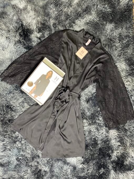 Ensemble nuisette peignoir H « NOIR » – Image 2