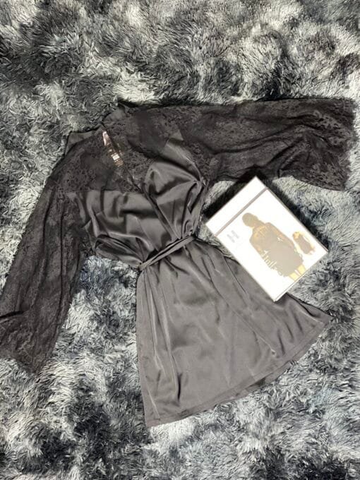 Ensemble nuisette peignoir H « NOIR » – Image 3