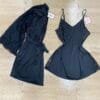 Ensemble nuisette peignoir H « NOIR »