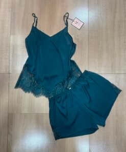 Bustier short en satin "Vert"