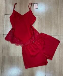 Bustier short en satin "Bordeaux"