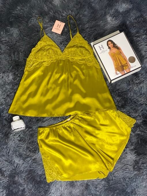 Pyjama short-bustier "Moutard"