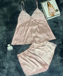 Pyjama short-bustier "Rose"