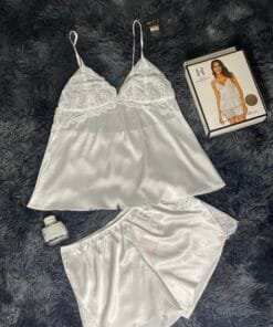 Pyjama short-bustier "Blanc"