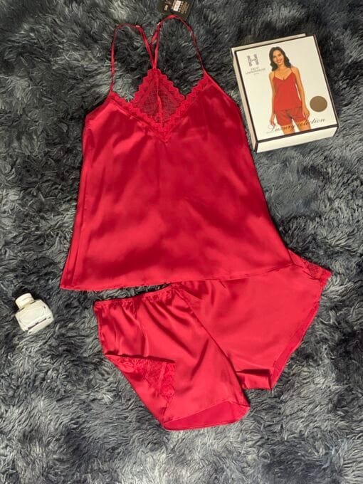 Pyjama Short-Bustier "Bordeaux"