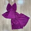 Pyjama short-bustier "Aubergine"