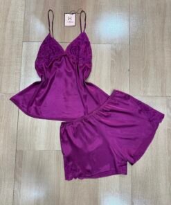 Pyjama short-bustier "Aubergine"