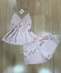 Pyjama short-bustier "Rose"