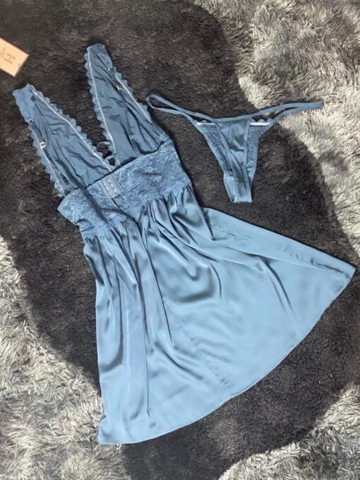 Nuisette + bas " Bleu-vert " – Image 2