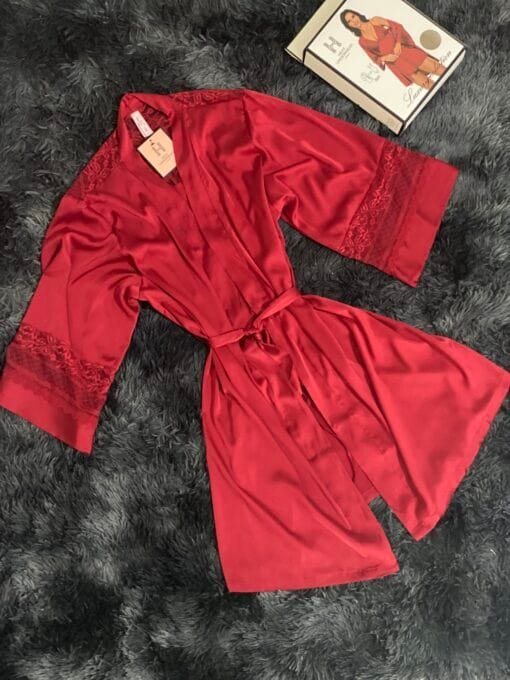 Ensemble nuisette peignoir + bas " Bordeaux " – Image 2