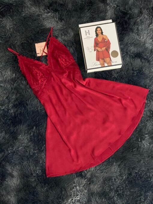 Ensemble nuisette peignoir + bas " Bordeaux " – Image 4