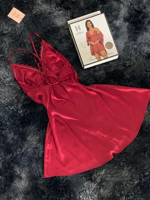 Ensemble nuisette peignoir + bas " Bordeaux " – Image 5