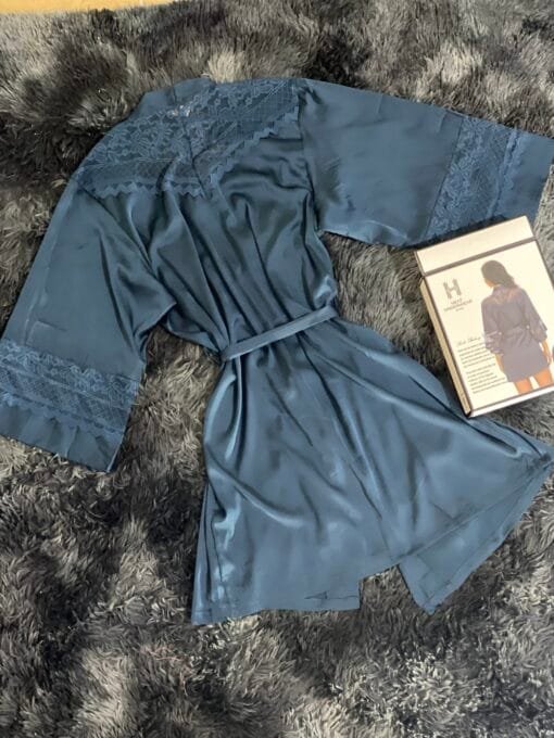 Ensemble nuisette peignoir + bas " Bleu-vert " – Image 2