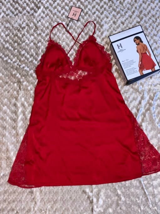 Nuisette croisé en dentelle « Bordeaux «  – Image 2