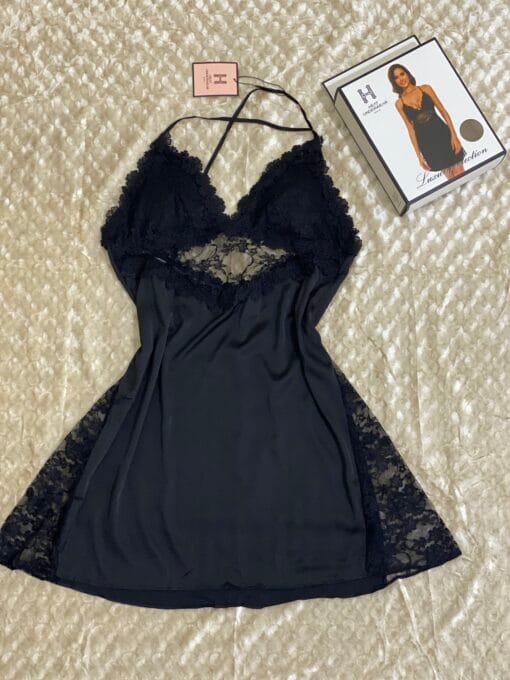 Nuisette croisé en dentelle « Noir «  – Image 2