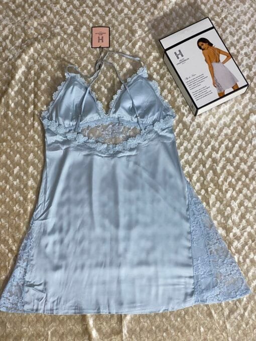 Nuisette croisé en dentelle « Bleu «  – Image 2