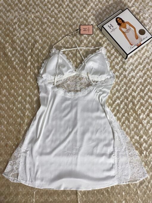 Nuisette croisé en dentelle « Blanc «  – Image 2