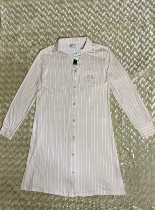 Chemise de nuit à rayure «  Rose « 