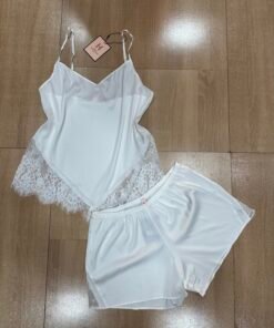 Bustier short en satin "Blanc "
