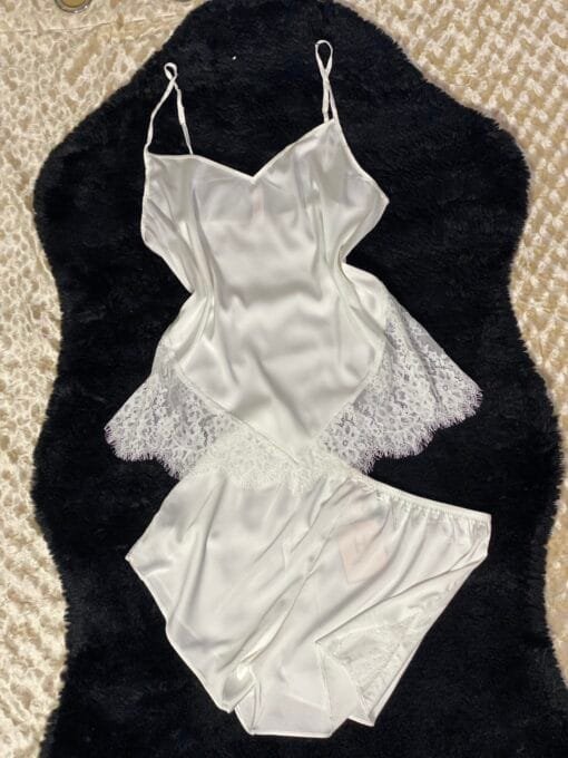 Bustier short en satin "Blanc "