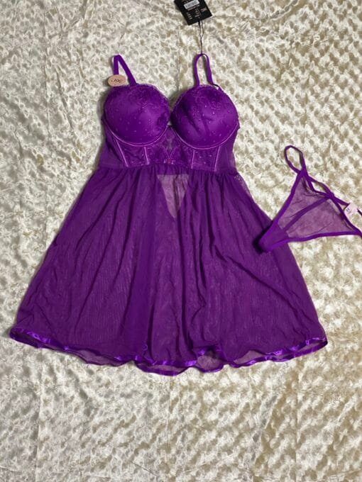 Nuisette H + bas " Violet "