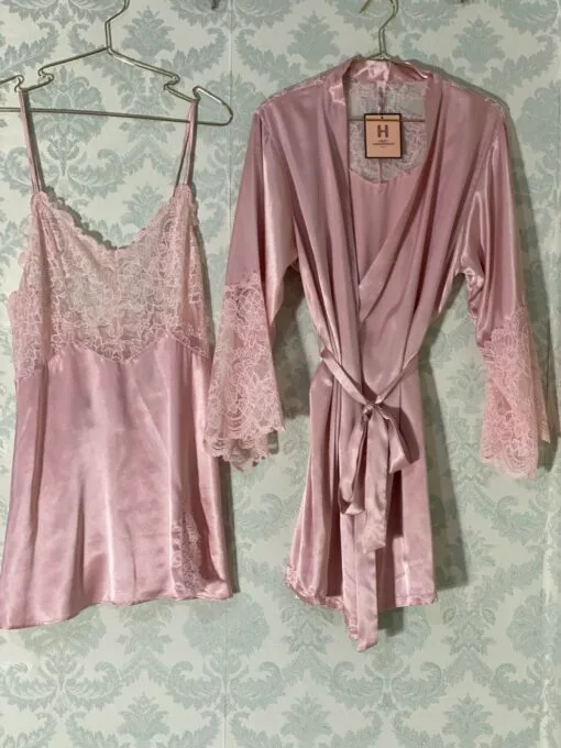 Ensemble Nuisette peignoir H " Rose  "