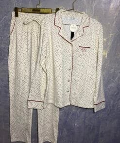 Pyjama boutonnée « crème » petit cœur