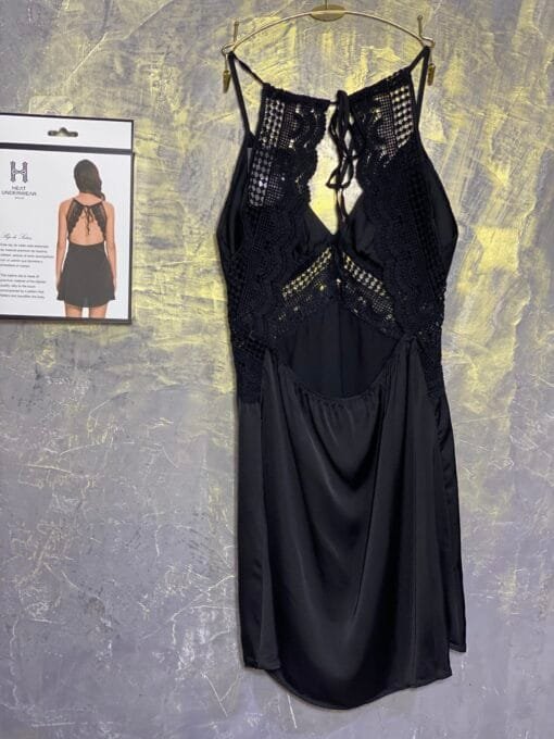 Nuisette En Satin "Noir" – Image 2