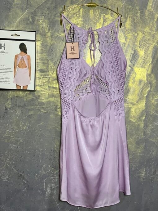 Nuisette En Satin "mauve" – Image 2