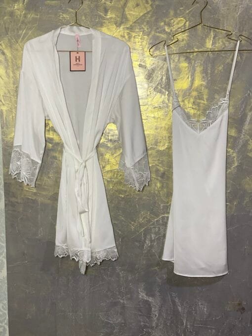 Ensemble Nuisette peignoir "Blanc"