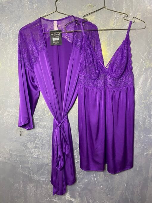 Ensemble Nuisette peignoir "Violet "