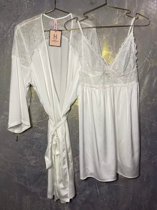 Ensemble Nuisette peignoir "Blanc"