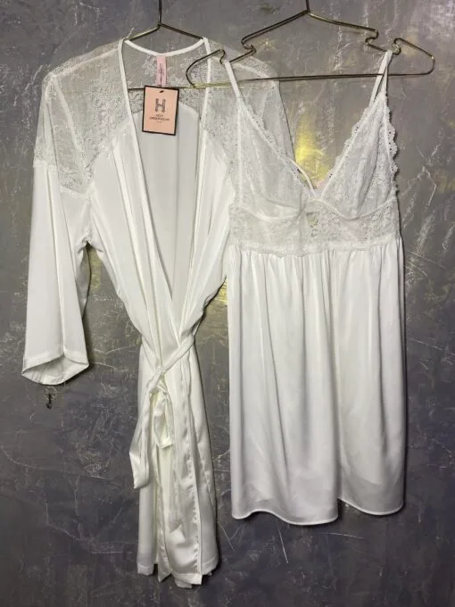 Ensemble Nuisette peignoir "Blanc"