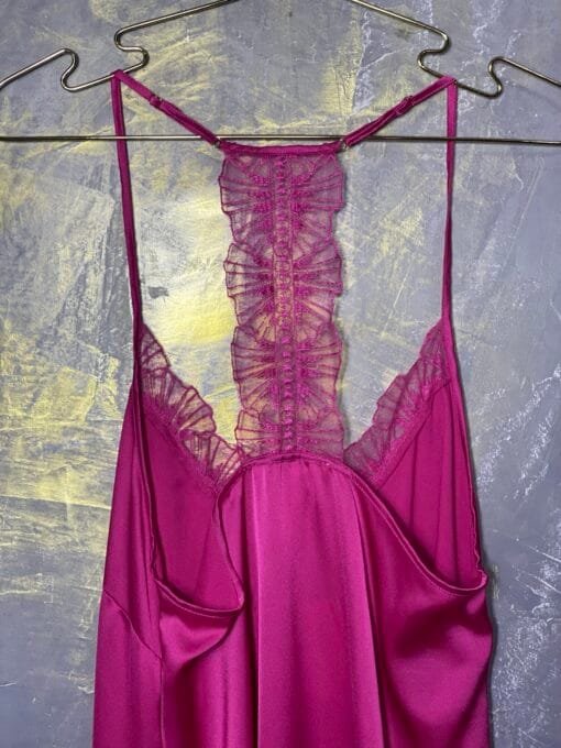 Nuisette Longue En Satin " Fushia " – Image 2