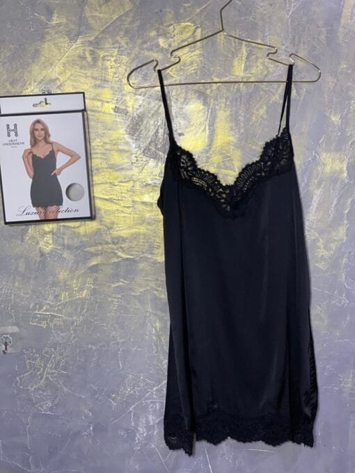 Nuisette En Satin " Noir "