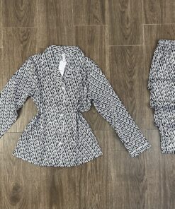 Pyjama Boutonnée En satin "Gris"