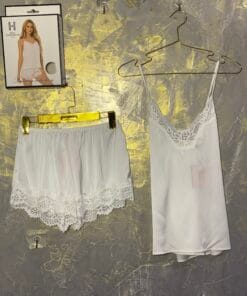 Bustier Short En Satiné " Blanc "