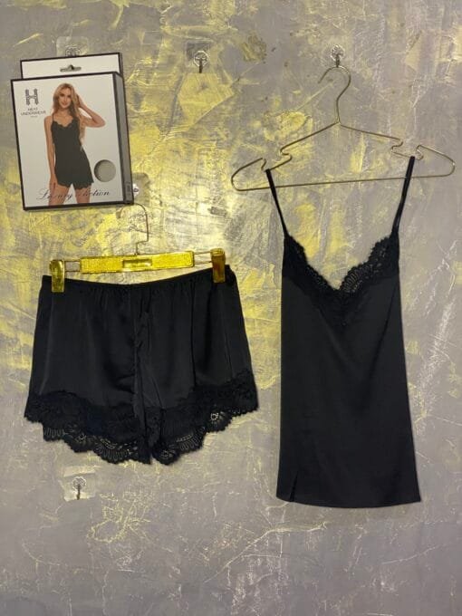 Bustier Short En Satiné " Noir "