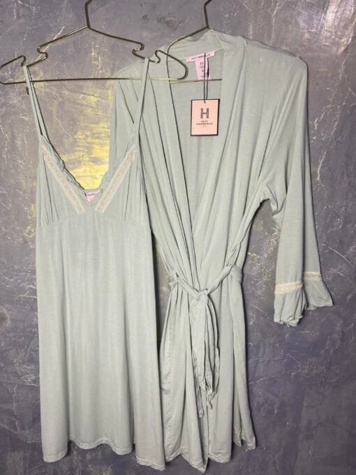 Ensemble Nuisette Peignoir "Vert "