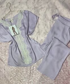 Pyjama En Satin Demi-Manche "Mauve"