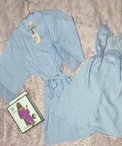 Ensemble Nuisette Peignoir "Bleu"