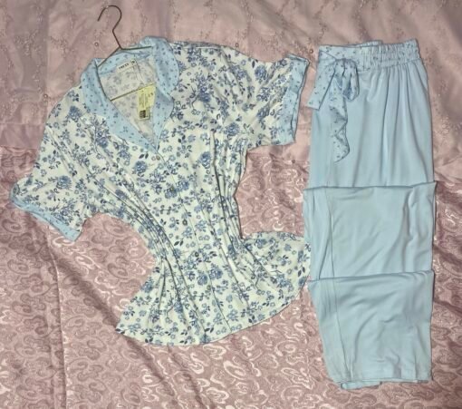 Pyjama Boutonnée demi-manche " Bleu"