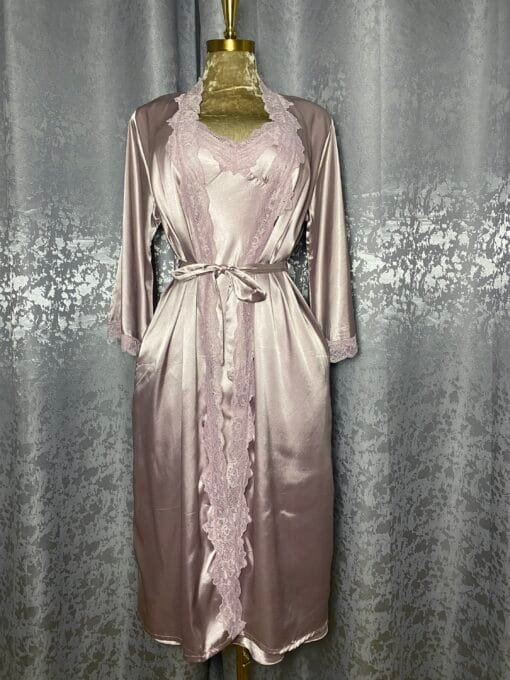 Ensemble Nuisette Peignoir Long "Bois De Rose"