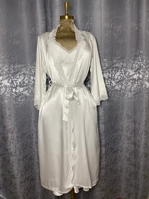 Ensemble Nuisette Peignoir Long "Blanc"