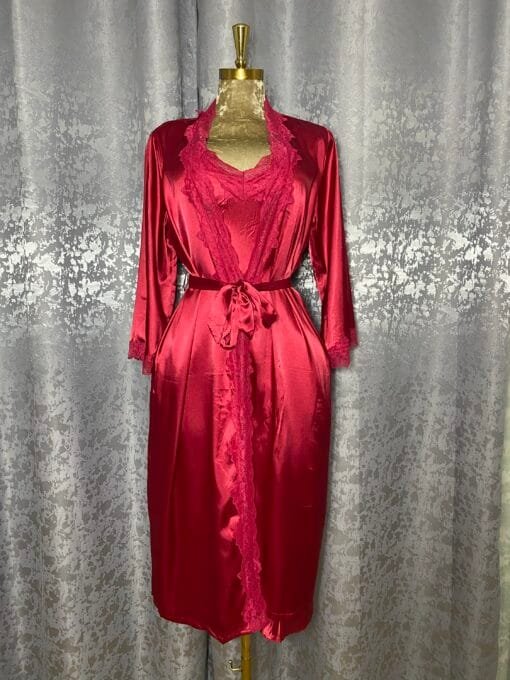 Ensemble Nuisette Peignoir Long "Rouge"