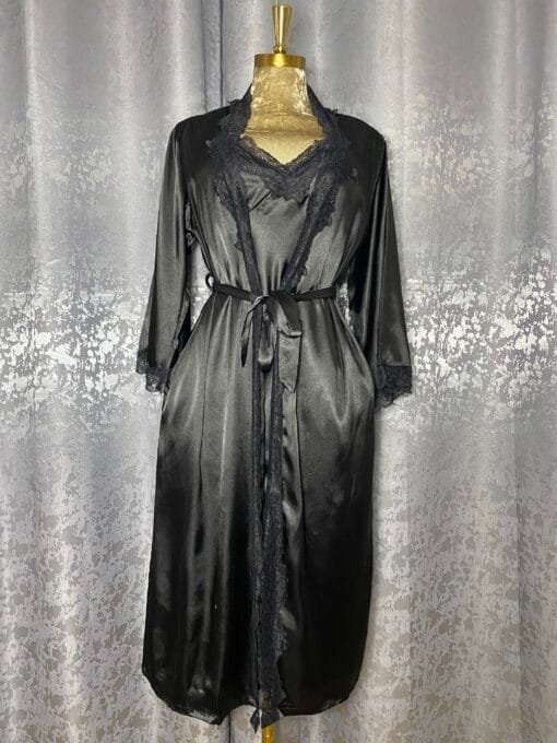 Ensemble Nuisette Peignoir Long "Noir"