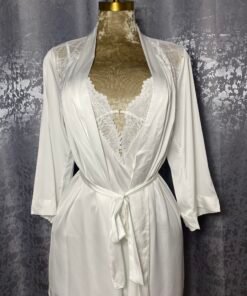 Ensemble Nuisette Peignoir " Blanc"
